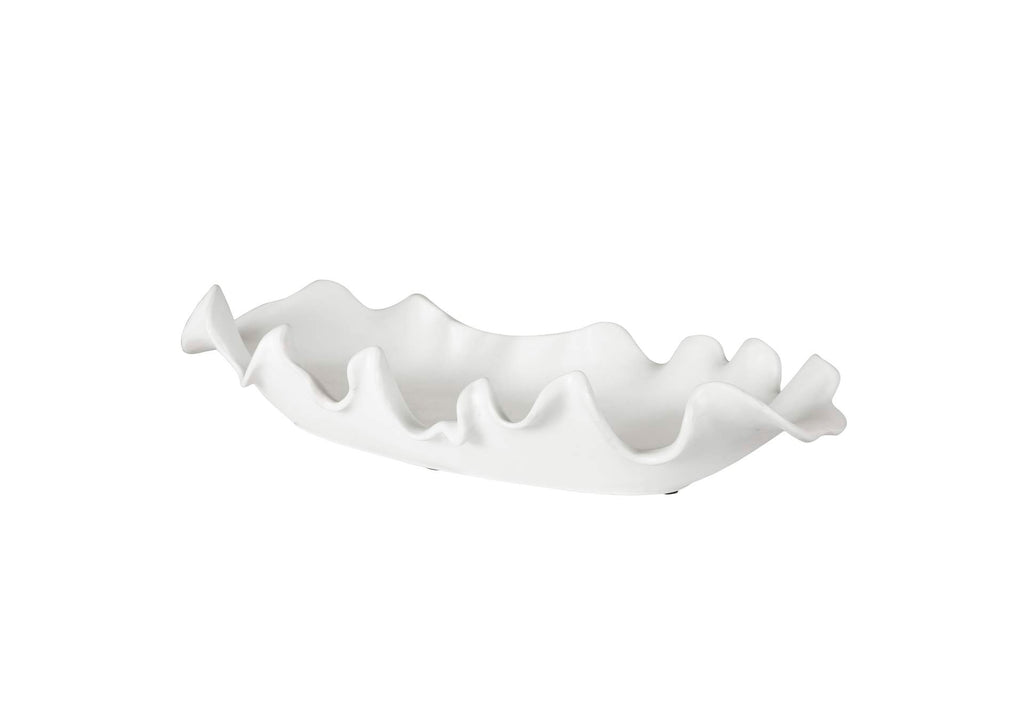 17965 Uttermost Ruffled Feathers Modern White Bowl