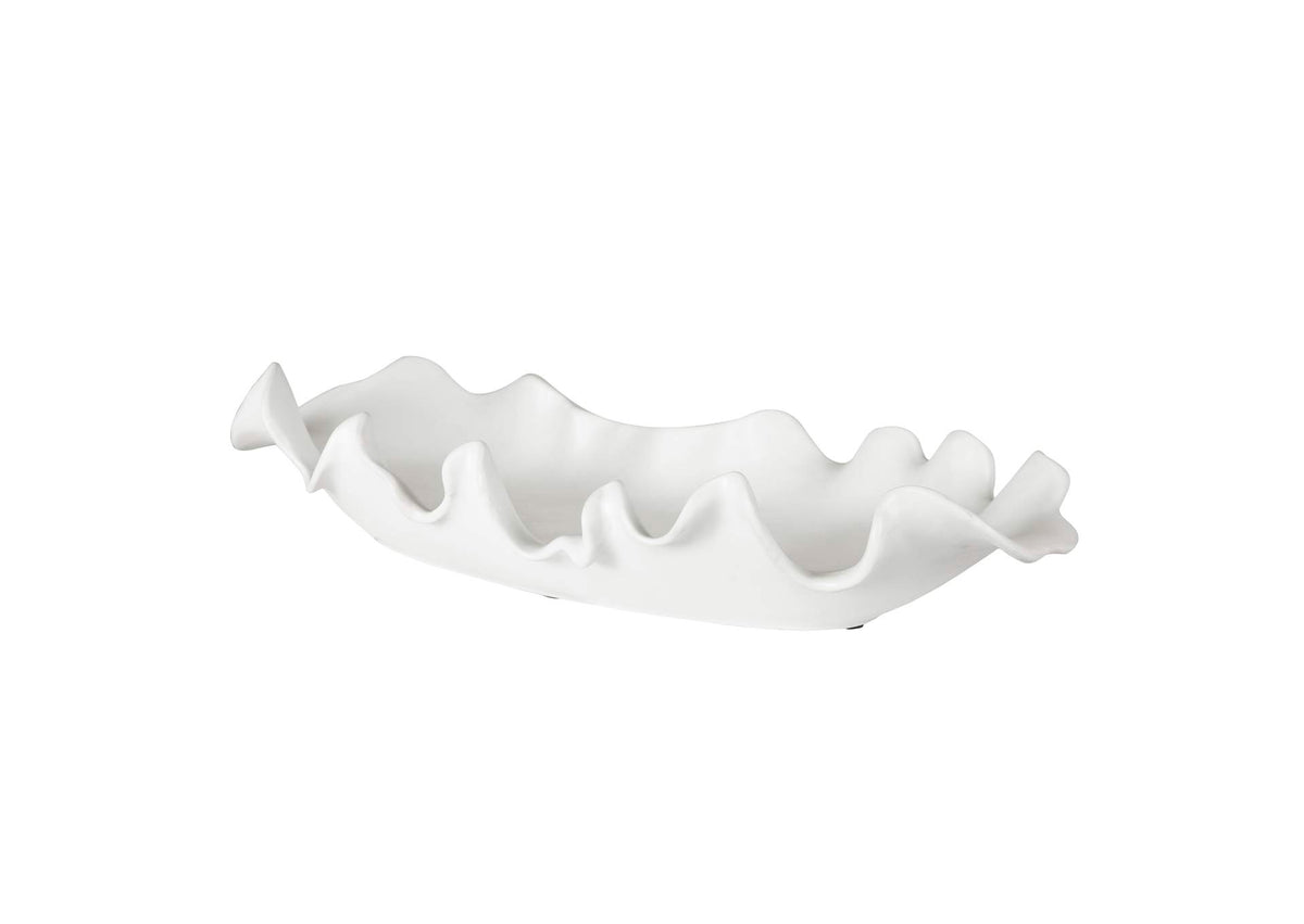 17965 Uttermost Ruffled Feathers Modern White Bowl