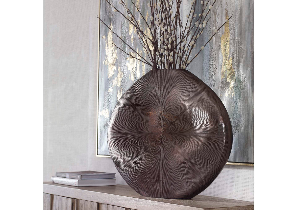 18001 Uttermost Gretchen Black Nickel Vase