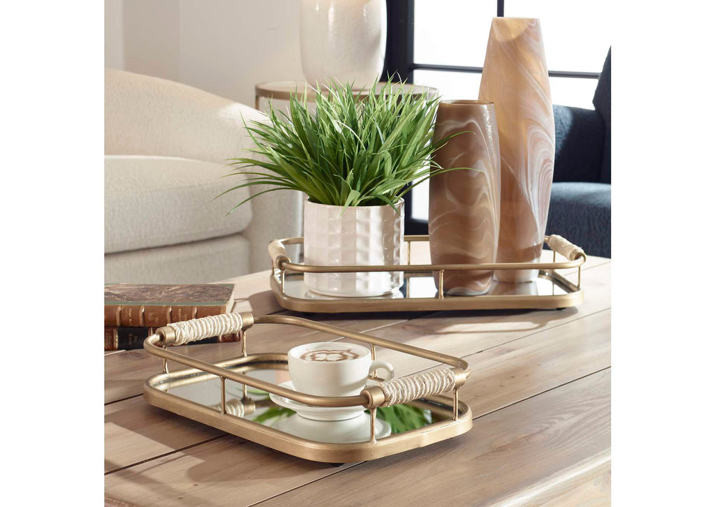 18014 Uttermost Rosea Brushed Gold Trays