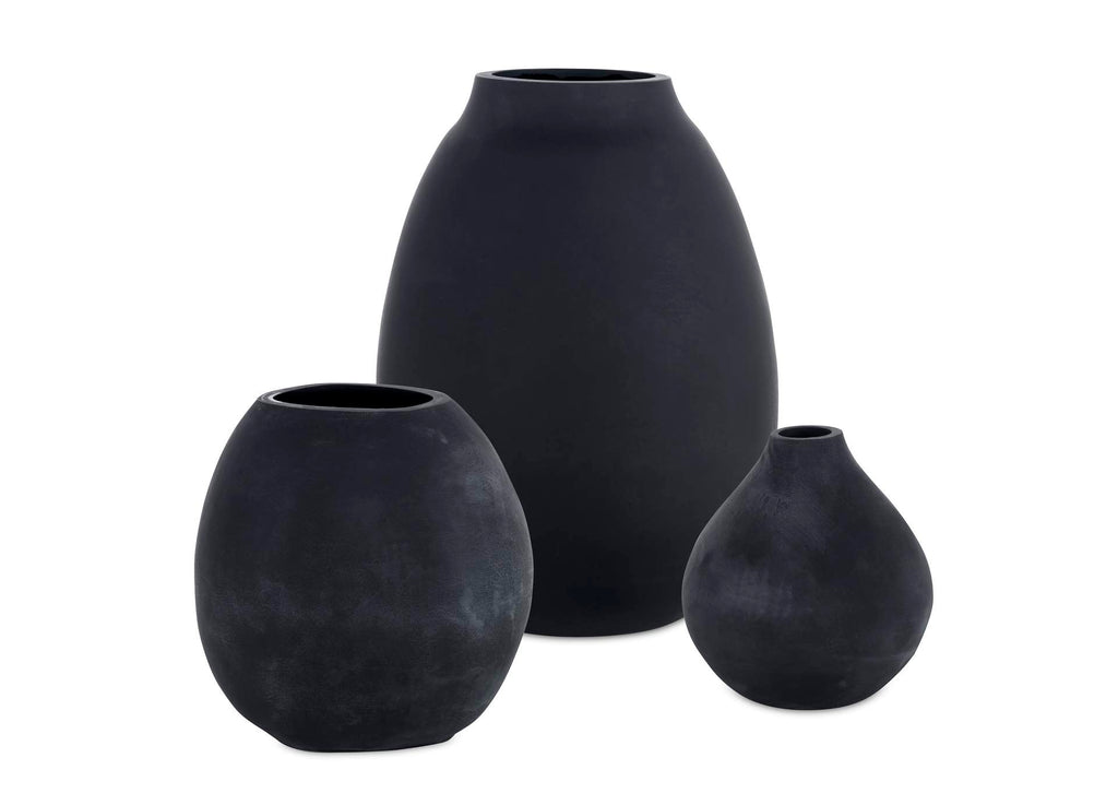 18068 Uttermost Hearth Matte Black Vases, Set