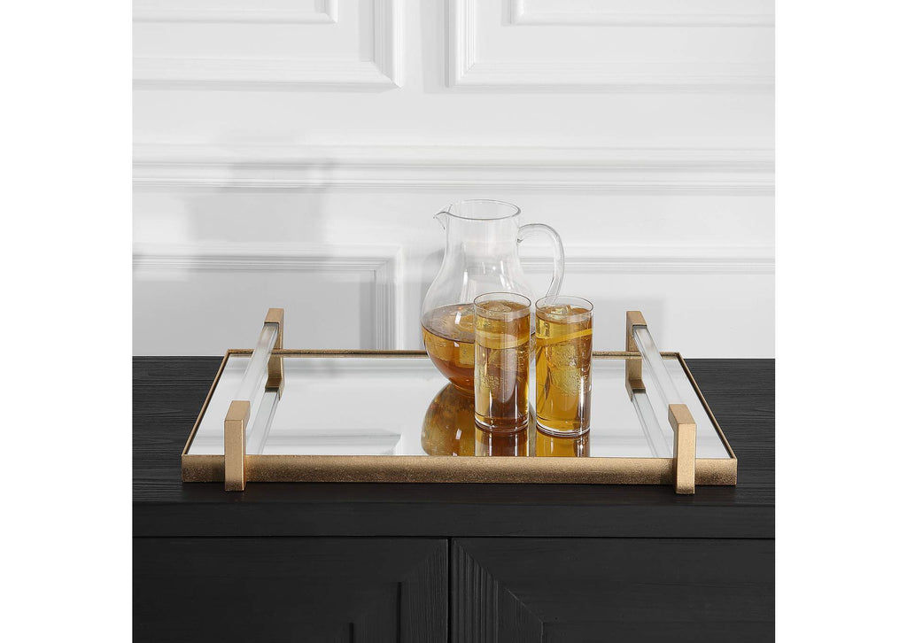 18083 Uttermost Deki Gold Mirrored Tray