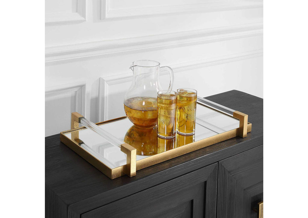 18083 Uttermost Deki Gold Mirrored Tray