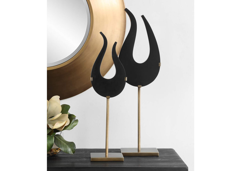 18136 Uttermost Black Flame Sculptures