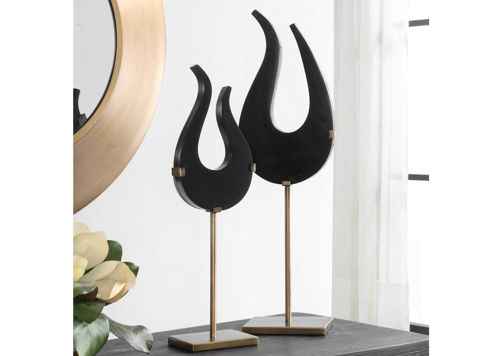 18136 Uttermost Black Flame Sculptures