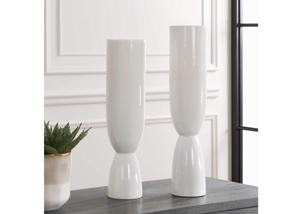 18138 Uttermost Kimist White Vases