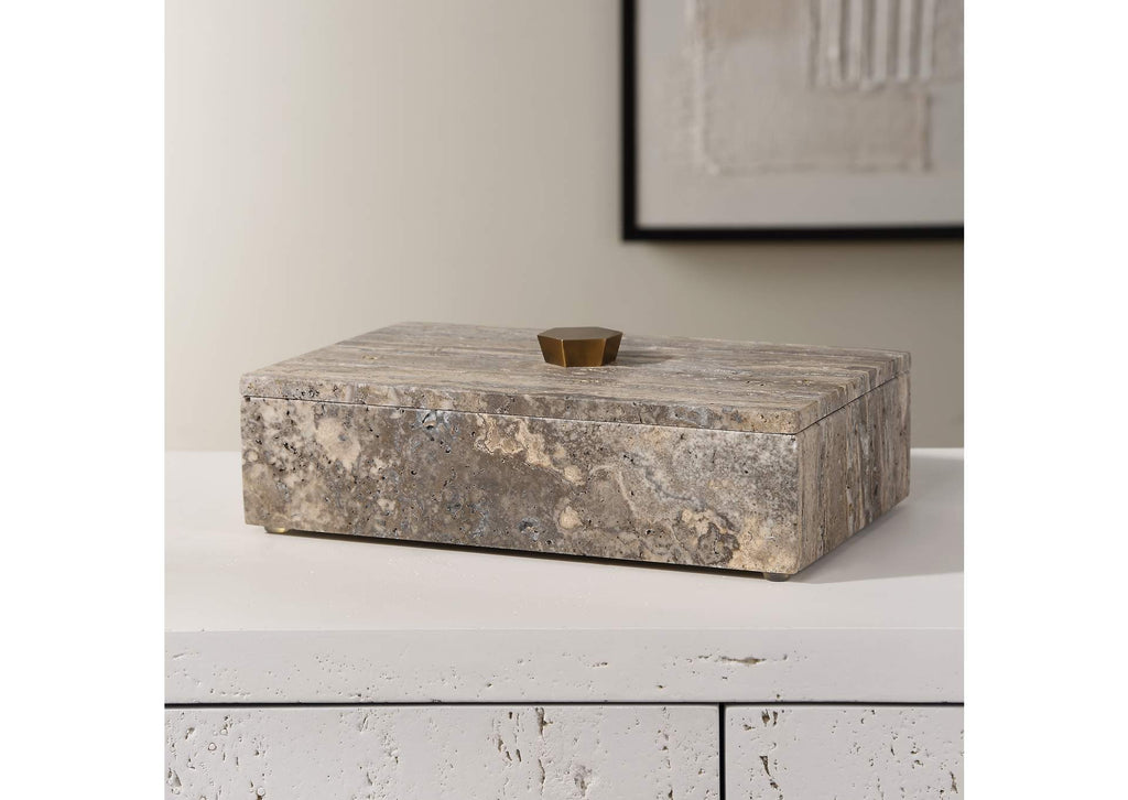 18153 Uttermost Griseus Travertine Stone Box