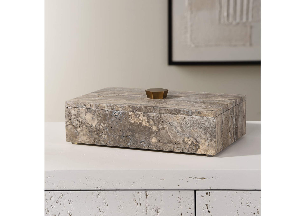 18153 Uttermost Griseus Travertine Stone Box