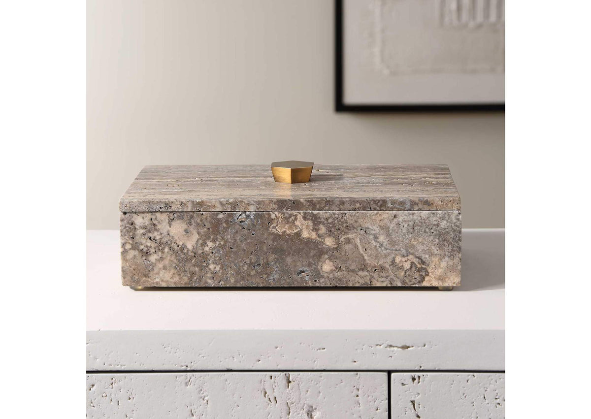18153 Uttermost Griseus Travertine Stone Box