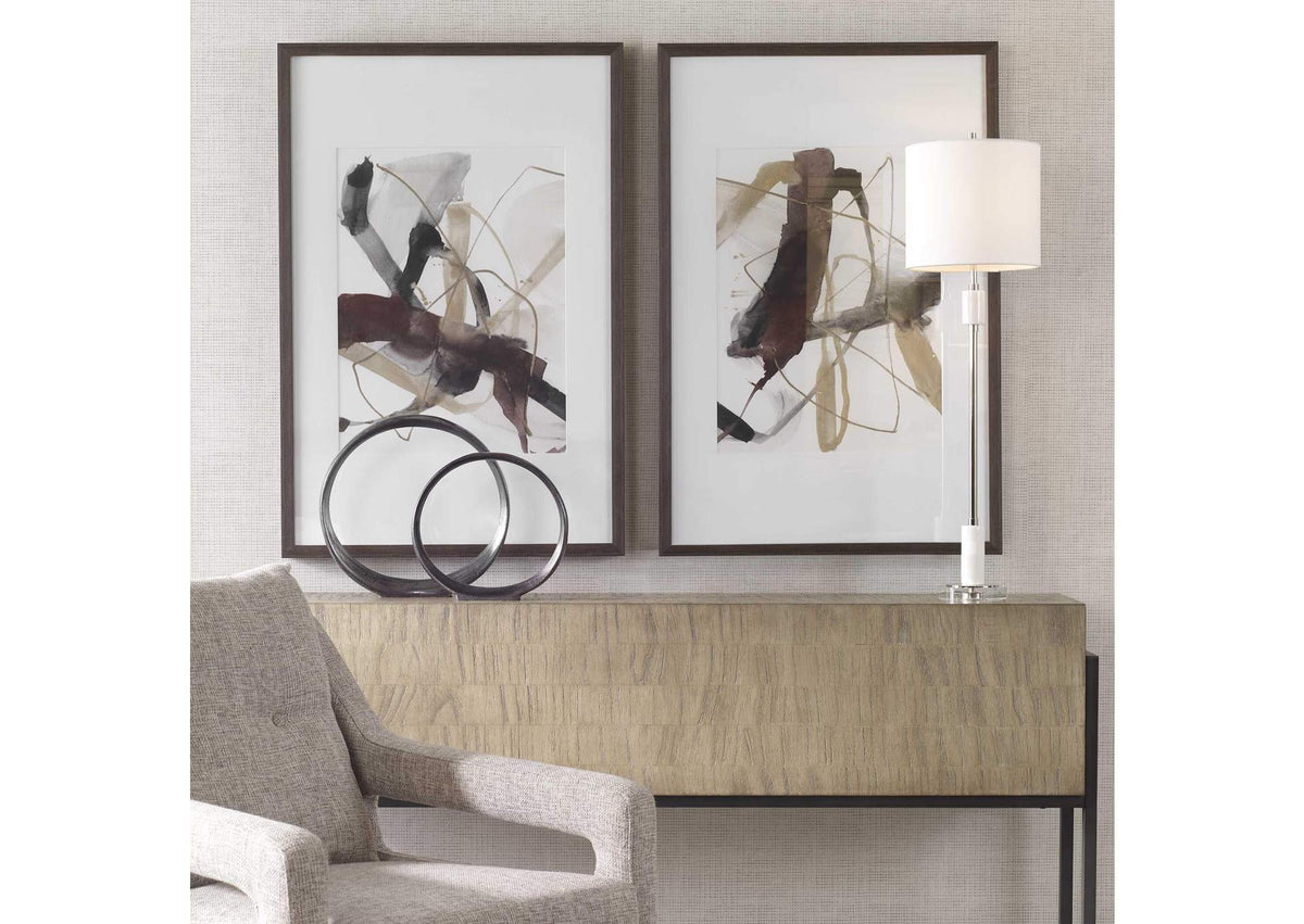41440 Uttermost Burgundy Interjection Abstract Prints, Set