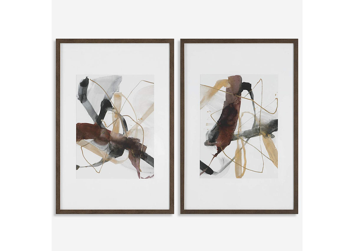 41440 Uttermost Burgundy Interjection Abstract Prints, Set