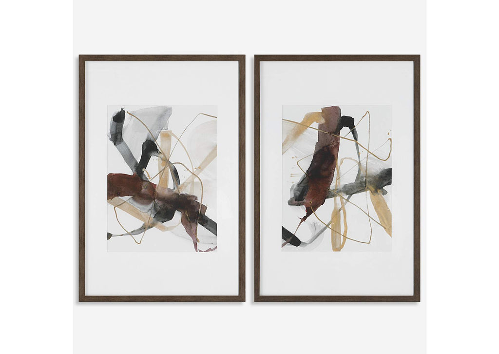 41440 Uttermost Burgundy Interjection Abstract Prints, Set