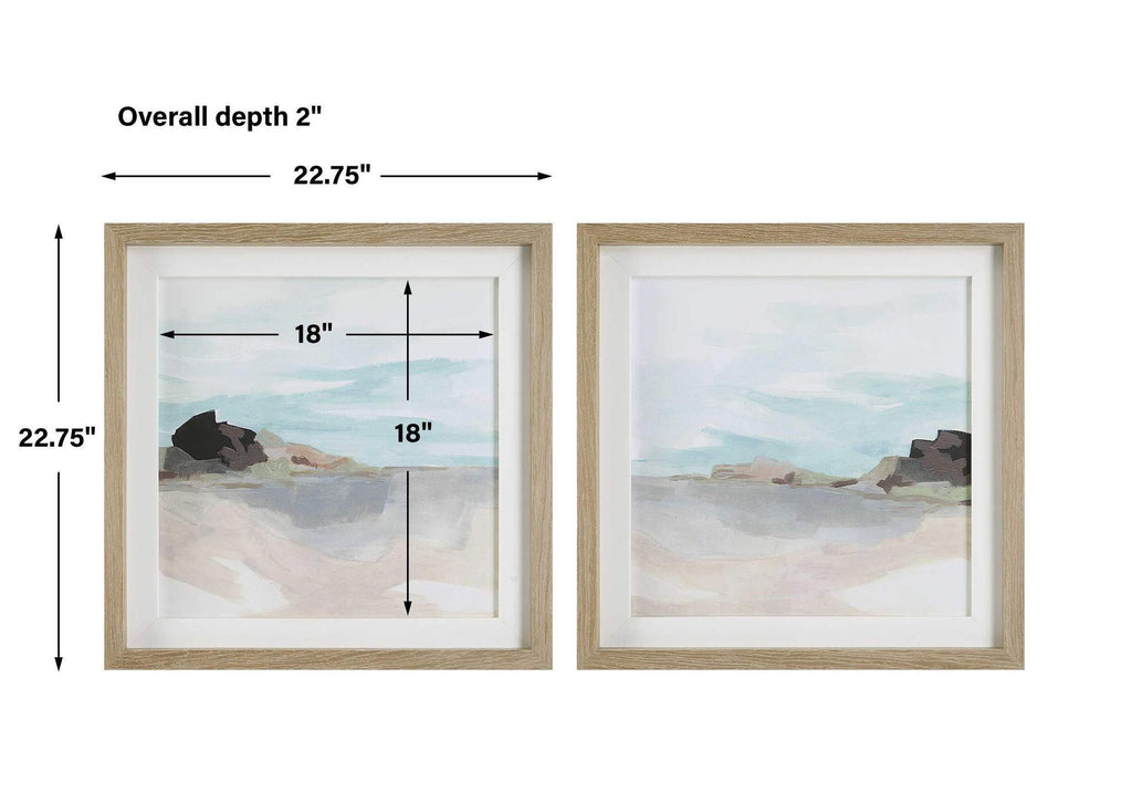 41445 Uttermost Glacial Coast Framed Prints, Set
