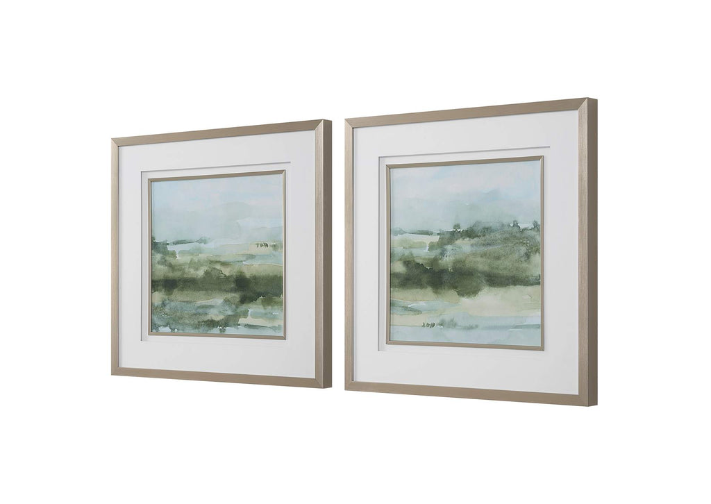 32356 Uttermost Soft Sage Abstract Landscape Prints Set