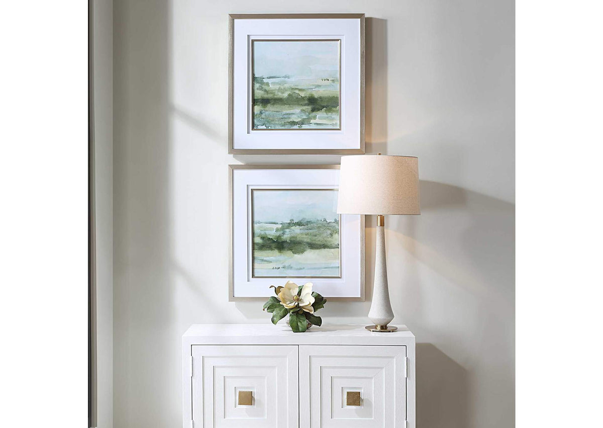 32356 Uttermost Soft Sage Abstract Landscape Prints Set