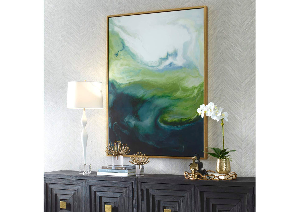32367 Uttermost Serene Green Framed Abstract Art