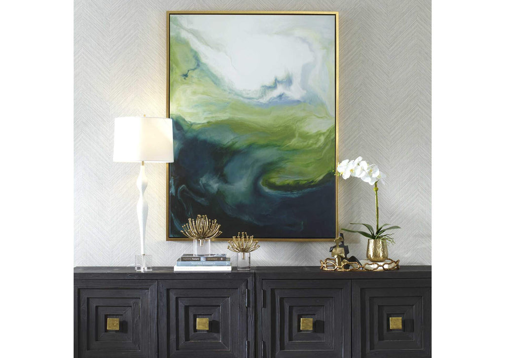 32367 Uttermost Serene Green Framed Abstract Art
