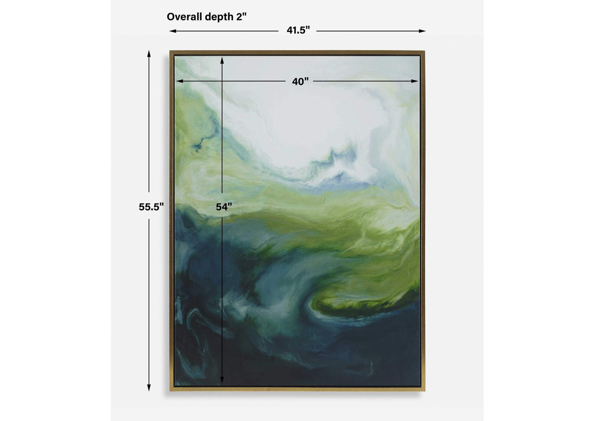 32367 Uttermost Serene Green Framed Abstract Art