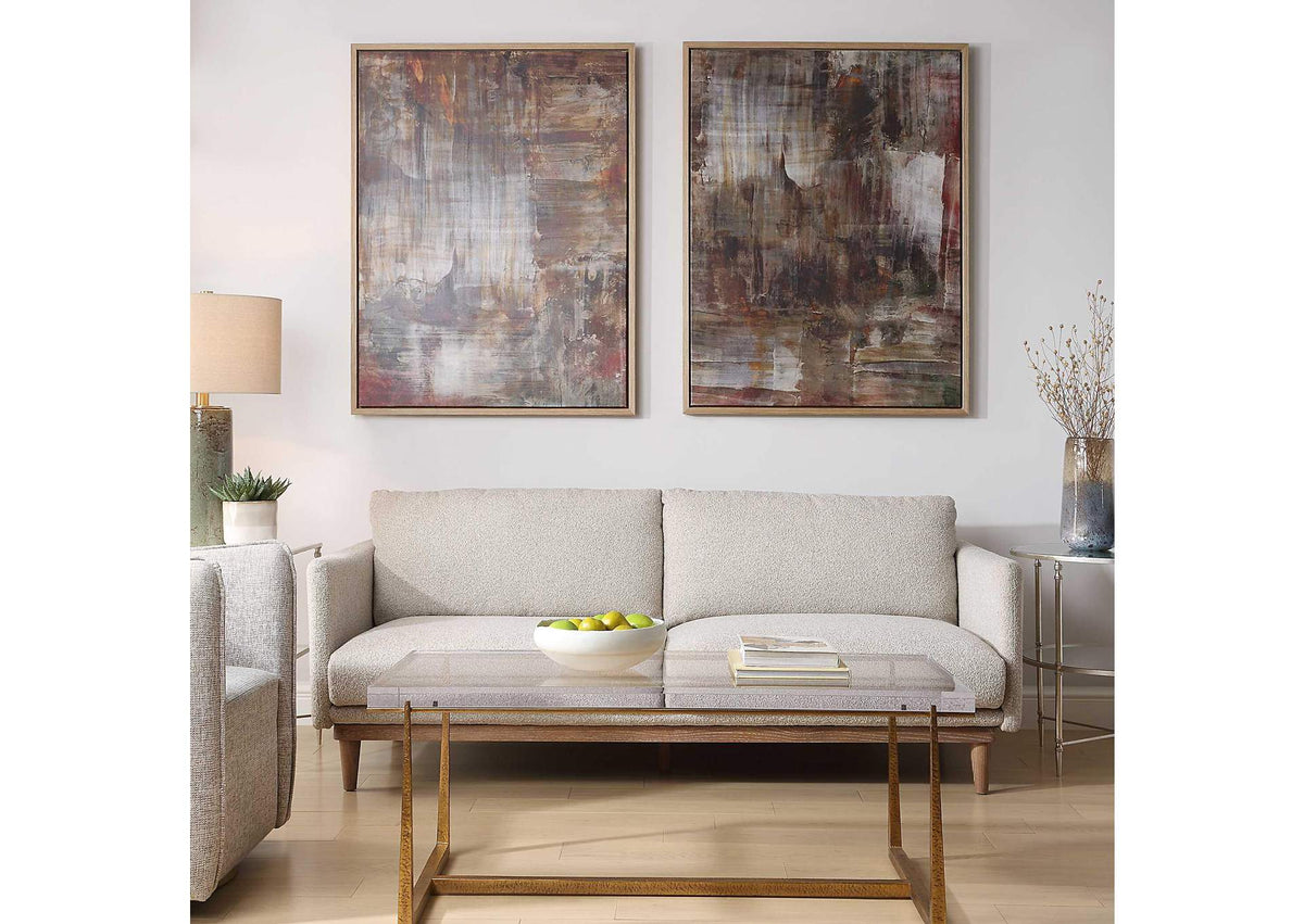 32433 Uttermost Molten Patina Framed Canvases, Set