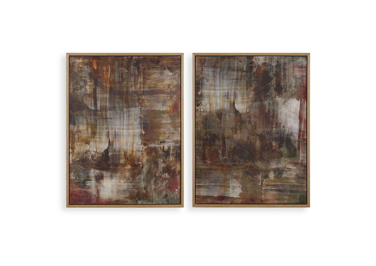 32433 Uttermost Molten Patina Framed Canvases, Set