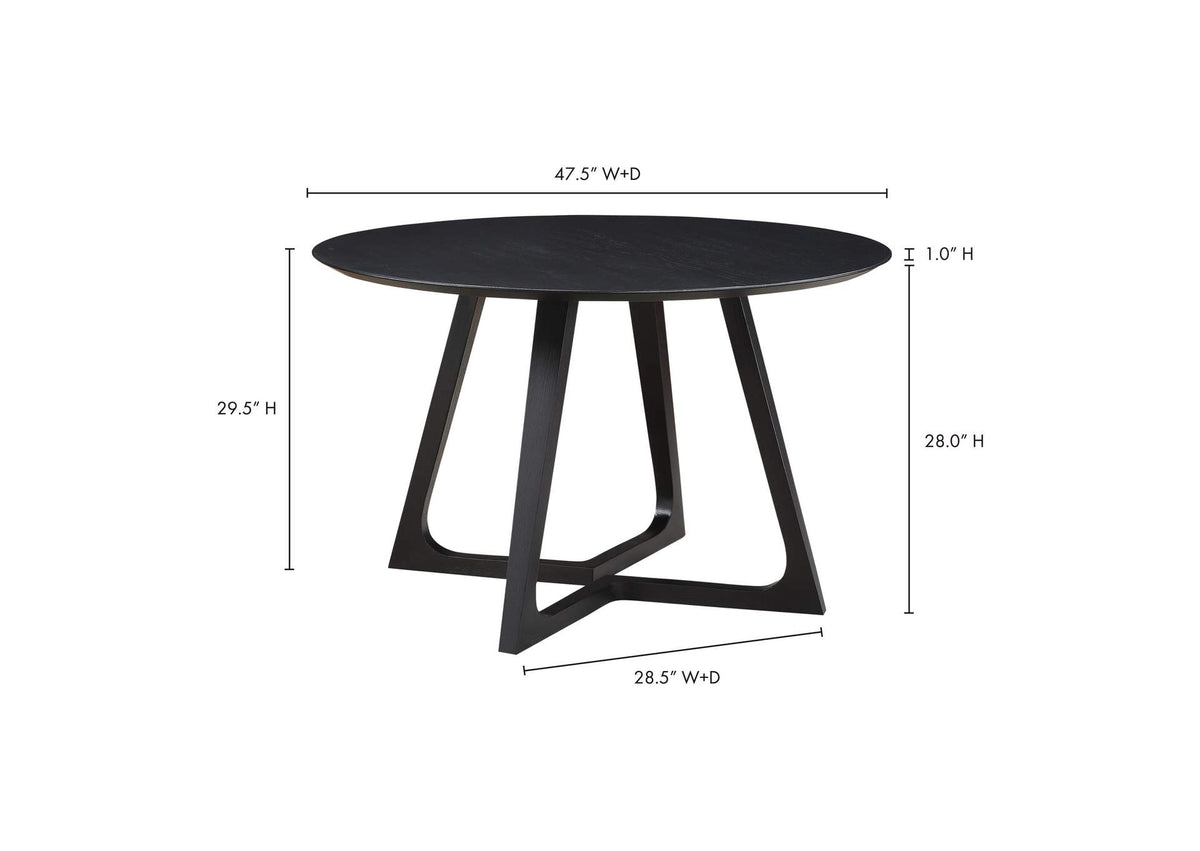 CB-1003-02-0 Godenza Round Dining Table Black