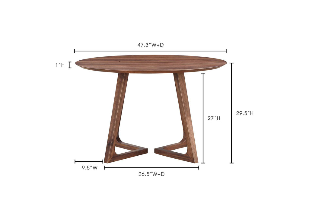 CB-1003-03-0 Godenza Round Dining Table Walnut
