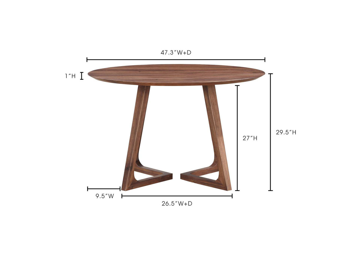 CB-1003-03-0 Godenza Round Dining Table Walnut
