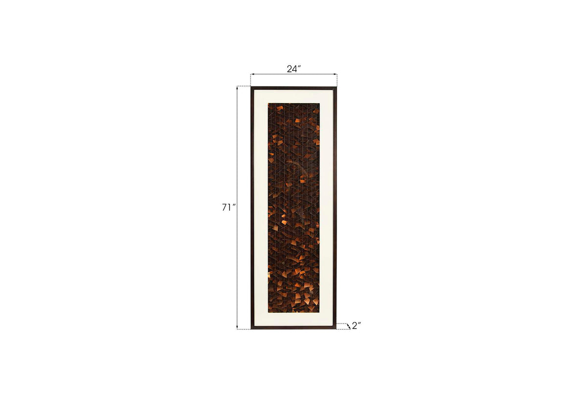 CH84799 Flicker Wall Art, Rectangle, Black - Copper