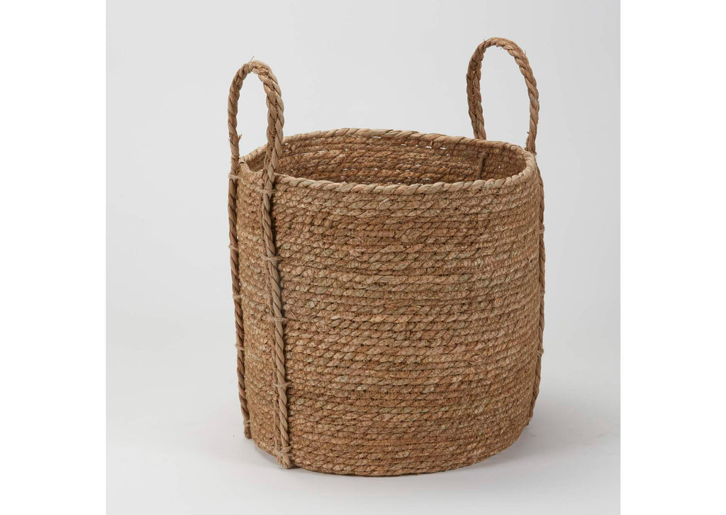 CT2680 Large Round Rattan Basket With Handles