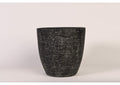 CT2822 Large Round Black Textured Planter