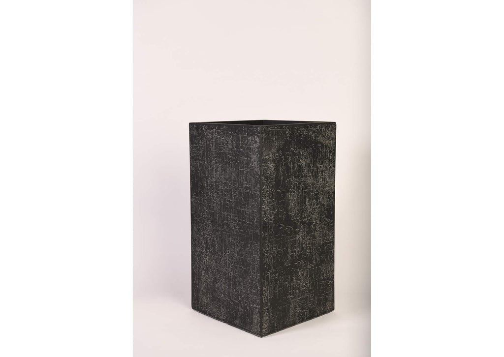 CT2913 Large Tall Square Black Etched Planter