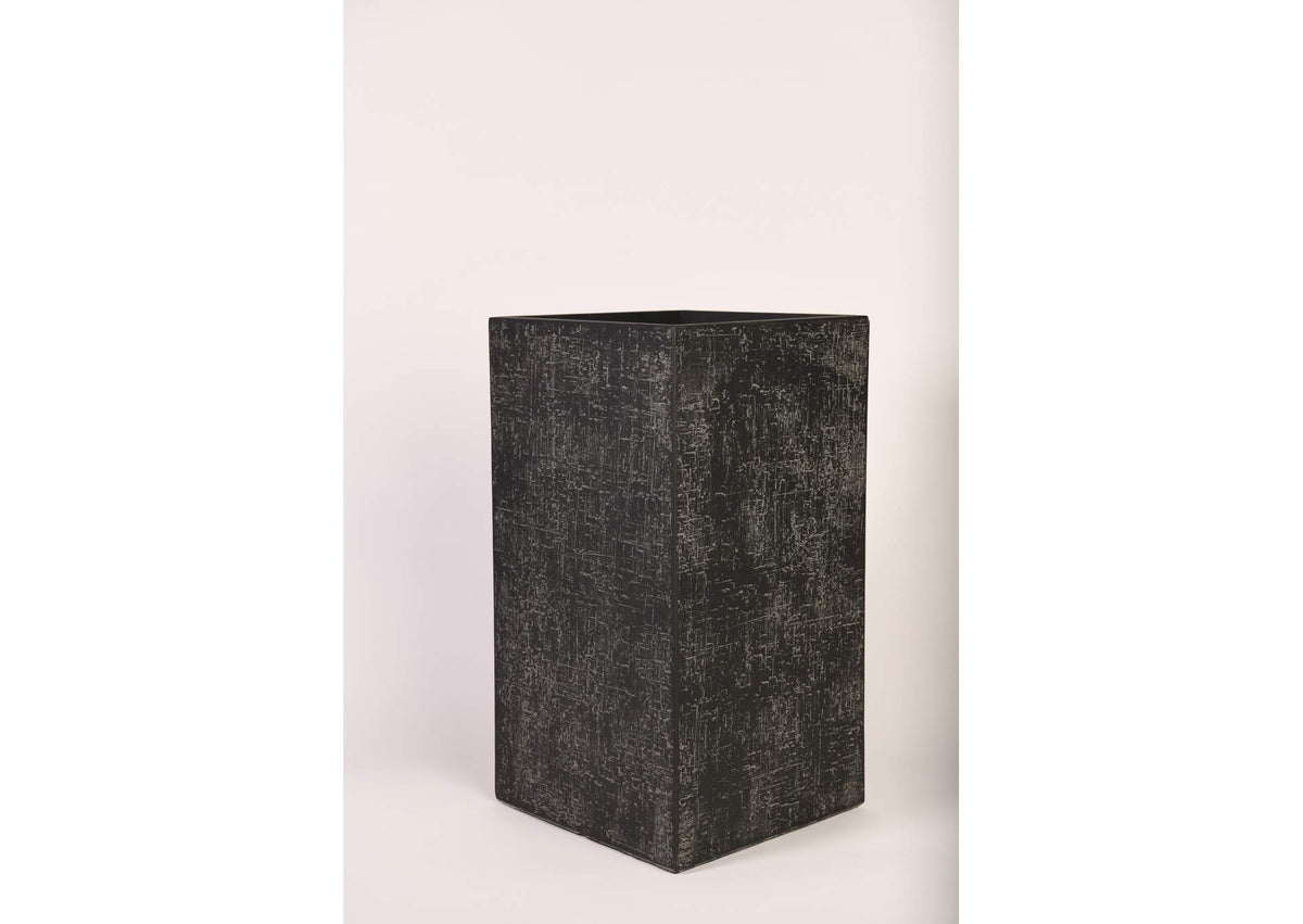CT2913 Large Tall Square Black Etched Planter