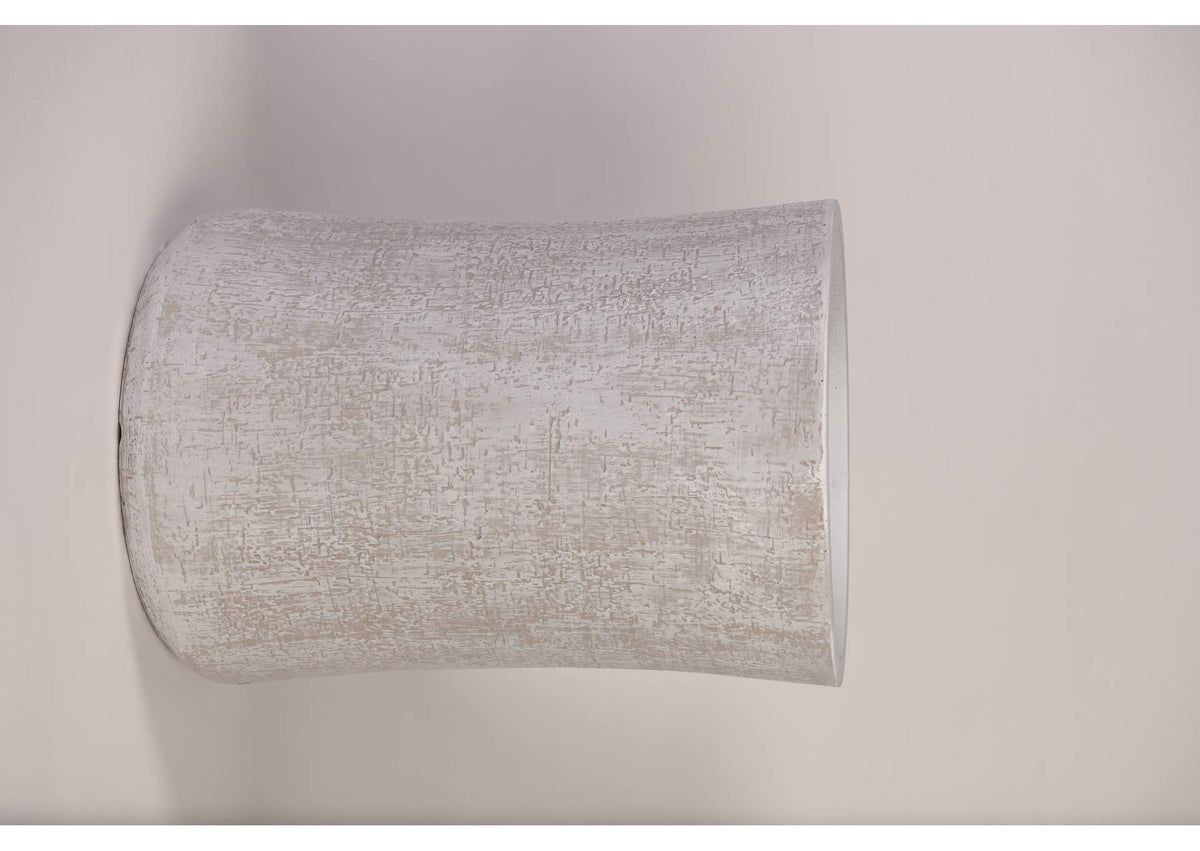 CT2914 Medium Tall Round White Etched Planter