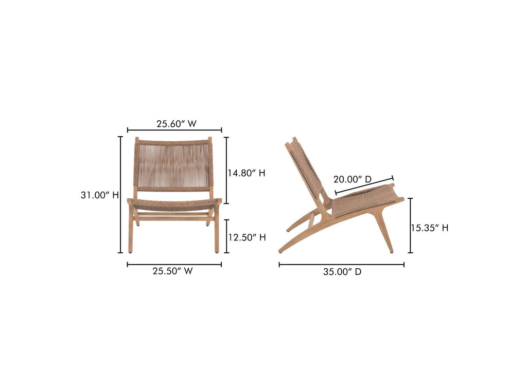 CV-1022-03 Palma Outdoor Lounge Chair Warm Brown