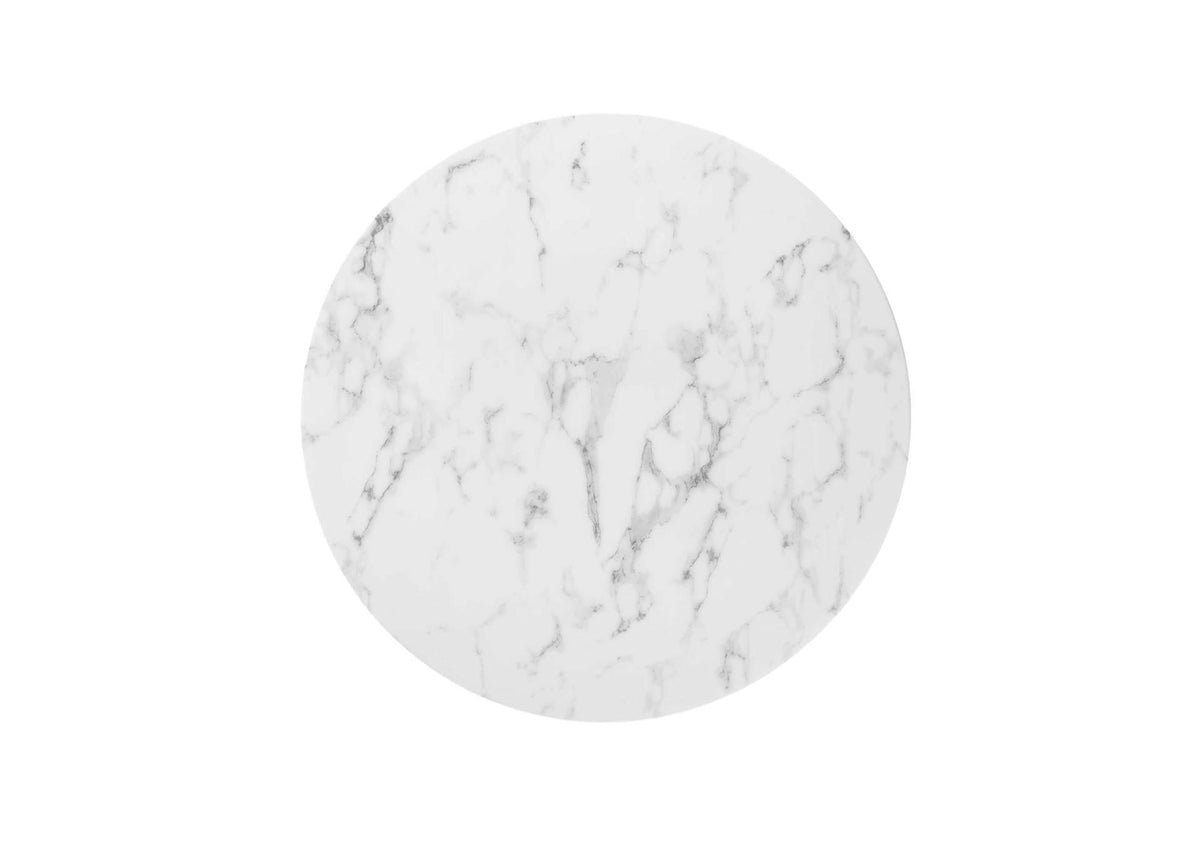 EEI-1129-WHI Lippa 36" Round Faux Marble Dining Table By Modway