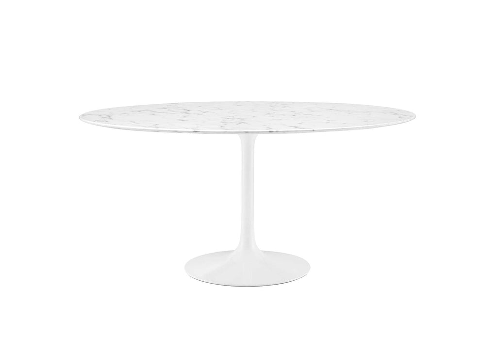EEI-1133-WHI Lippa 60" Round Faux Marble Dining Table By Modway