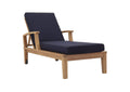 EEI-1151-NAT-NAV-SET Marina Outdoor Patio Teak Single Chaise By Modway
