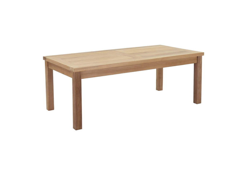 EEI-1154-NAT Marina Outdoor Patio Teak Rectangle Coffee Table By Modway