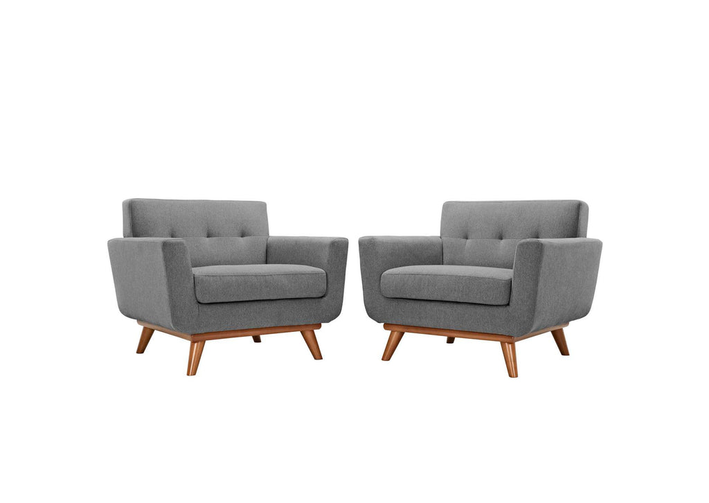 EEI-1284-GRY Engage Wood Armchair Set Of 2 By Modway