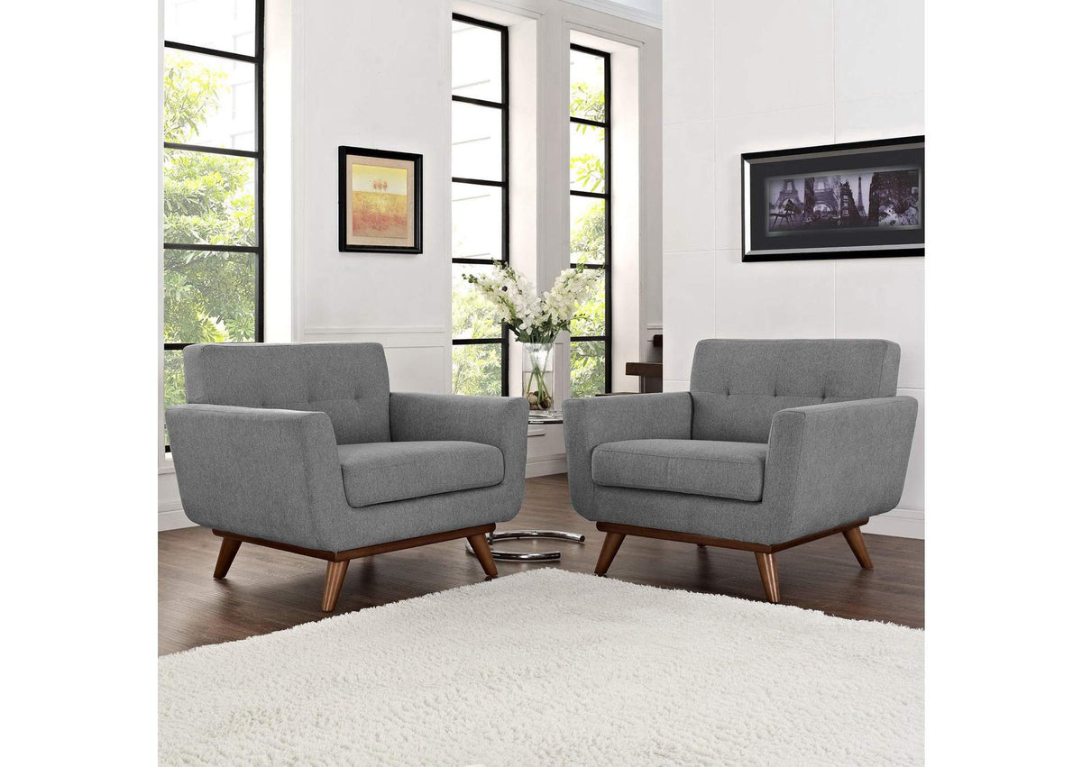 EEI-1284-GRY Engage Wood Armchair Set Of 2 By Modway
