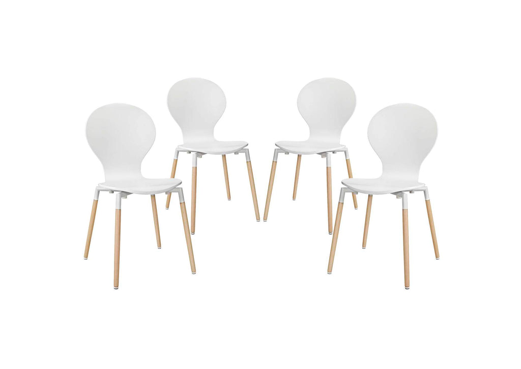 EEI-1369-WHI Path Dining Chair Set Of 4 By Modway