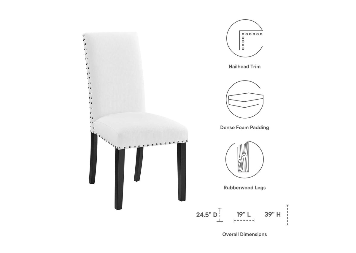 EEI-1384-WHI Parcel Dining Upholstered Fabric Side Chair By Modway
