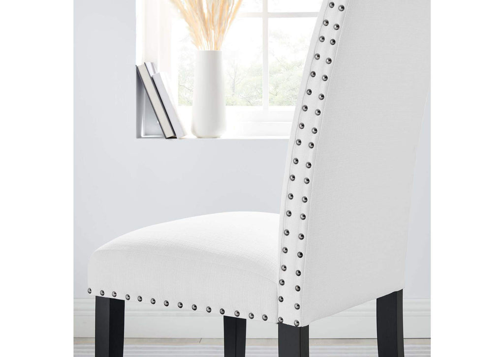 EEI-1384-WHI Parcel Dining Upholstered Fabric Side Chair By Modway
