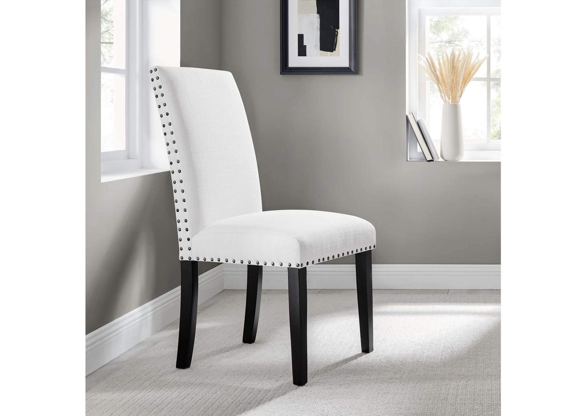 EEI-1384-WHI Parcel Dining Upholstered Fabric Side Chair By Modway