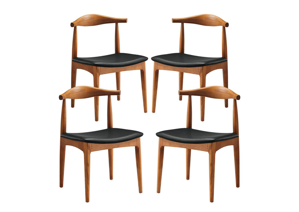 EEI-1682-BLK Tracy Wood Dining Chairs Set Of 4 By Modway