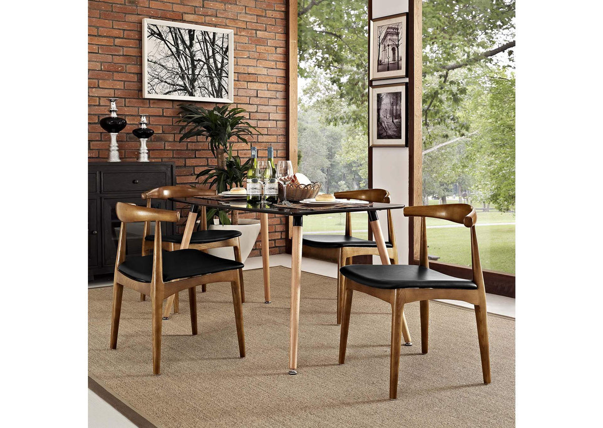 EEI-1682-BLK Tracy Wood Dining Chairs Set Of 4 By Modway