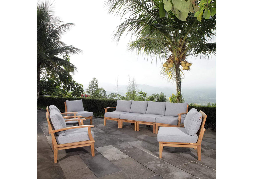 EEI-1817-NAT-GRY-SET Marina 8 Piece Outdoor Patio Teak Set By Modway