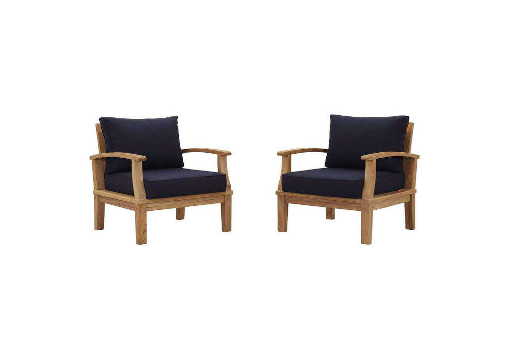 EEI-1819-NAT-NAV-SET Marina 2 Piece Outdoor Patio Teak Set By Modway