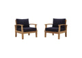 EEI-1819-NAT-NAV-SET Marina 2 Piece Outdoor Patio Teak Set By Modway