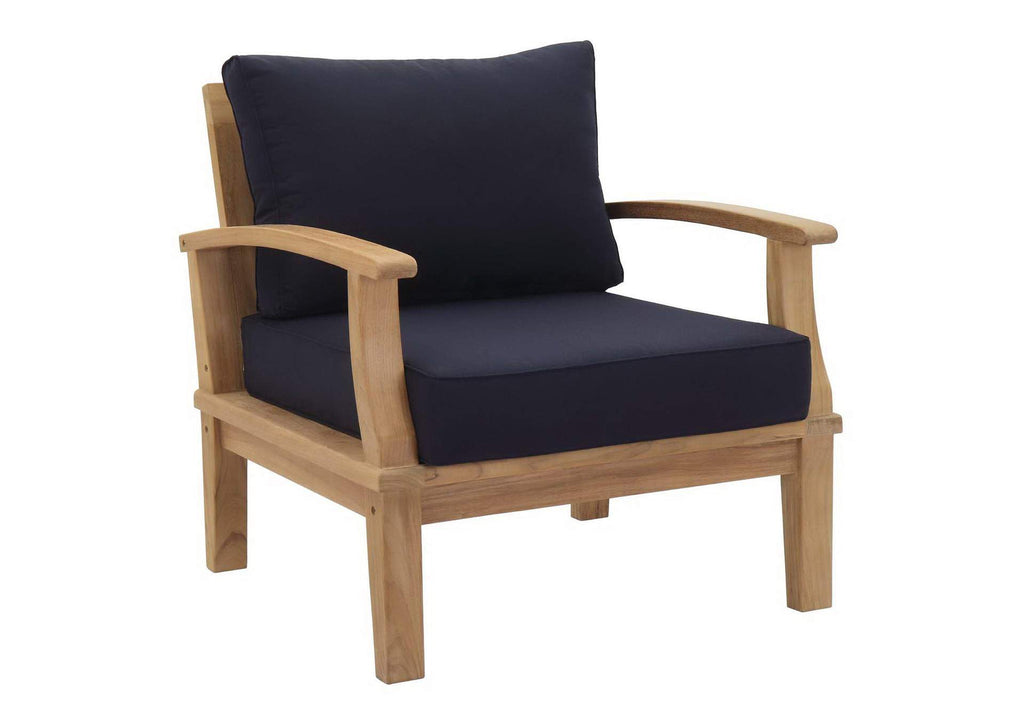 EEI-1819-NAT-NAV-SET Marina 2 Piece Outdoor Patio Teak Set By Modway